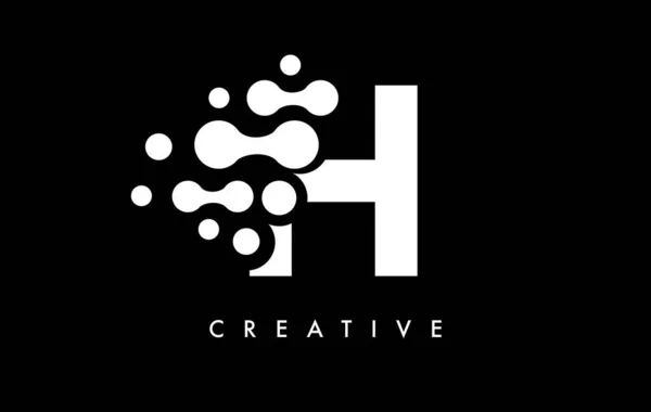 Noktası Logo Tasarımı Siyah Arkaplan Vektöründe Siyah Beyaz Renkli — Stok Vektör