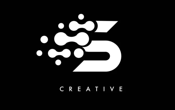 Noktası Logo Tasarımı Siyah Arkaplan Vektöründe Siyah Beyaz Renkler — Stok Vektör
