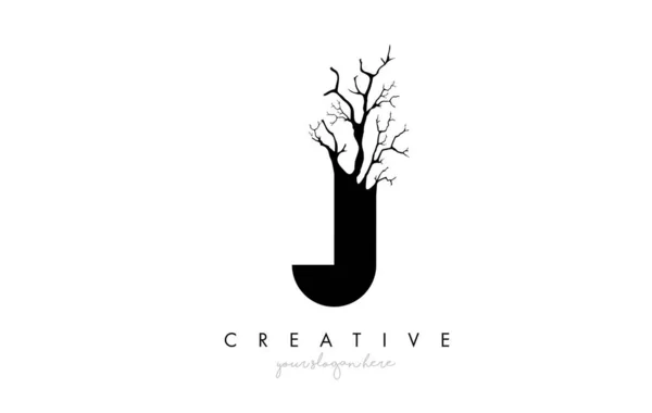 Letter Design Logo Creative Tree Branch Letter Tree Icon Logo — Stock Vector