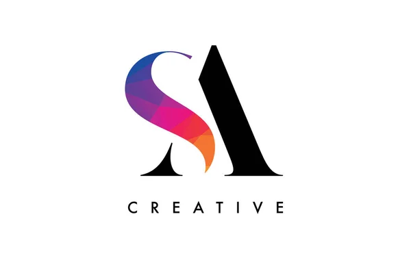 Letter Design Creative Cut Colorful Rainbow Texture — Διανυσματικό Αρχείο