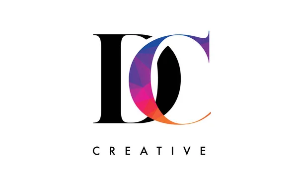 Letter Design Creative Cut Colorful Rainbow Texture — Image vectorielle