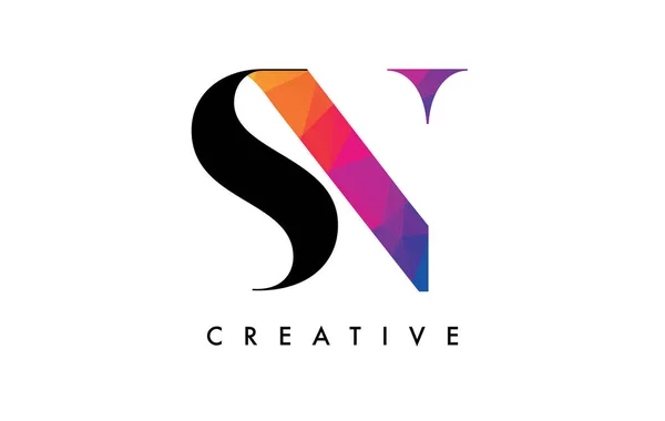 Letter Design Creative Cut Colorful Rainbow Texture — 图库矢量图片
