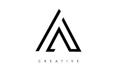 Siyah ve Beyaz Çizgiler ve Minimalist Tasarım Vektörlü Harf Logosu