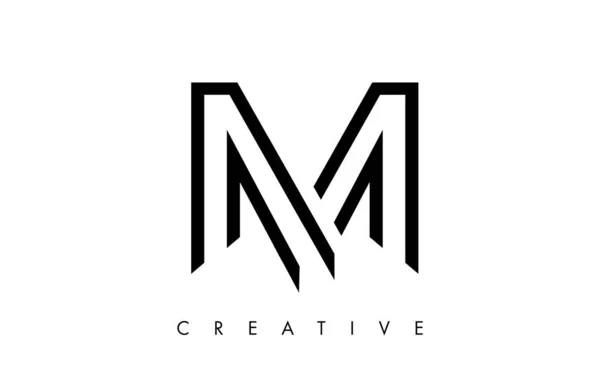 Letter Logo Monogram Black White Lines Minimalist Design Vector —  Vetores de Stock