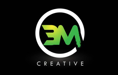 BM fırça mektup Logo tasarımı. Yaratıcı fırçalanmış harf simgesi Logo.