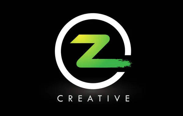 Green White Brush Letter Logo Design Creative Brushed Letters Icon — Stock vektor