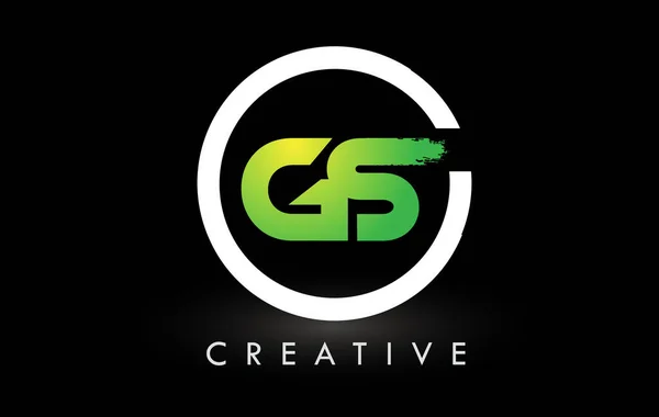 Green White Brush Letter Logo Design Creative Brushed Letters Icon — Stock vektor