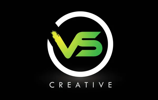Green White Brush Letter Logo Design Creative Brushed Letters Icon — Wektor stockowy