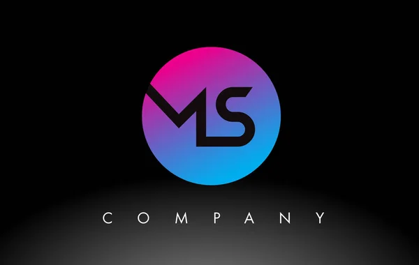 Letter Logo Design Icon Purple Neon Blue Colors Circular Design — Stockvektor