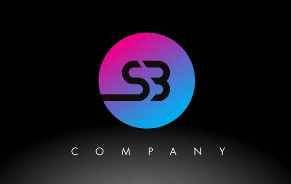 Letter Logo Design Icon Purple Neon Blue Colors Circular Design — Vettoriale Stock