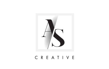 Serif mektup Logo Tasarım olarak yaratıcı kesişen kesim ile.