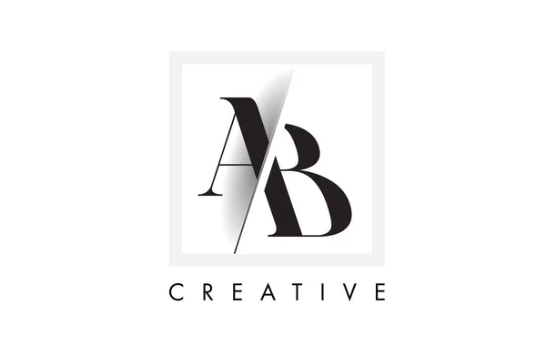 Serif Carta Logo Design Com Corte Interseccionado Criativo — Vetor de Stock