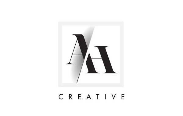 Genomskuren Serif Brev Logotypdesign Med Creative Cut — Stock vektor