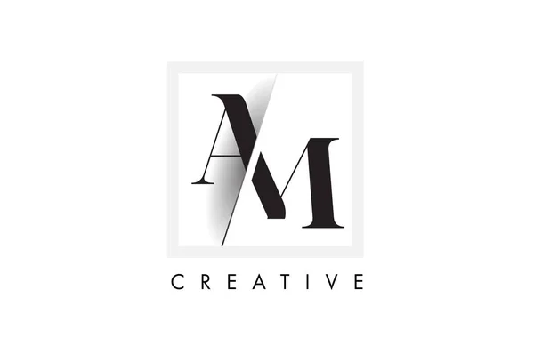Ben Serif Brief Logo Design Met Creatieve Doorsneden Snede — Stockvector