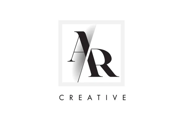 Serif Carta Logo Design Com Corte Interseccionado Criativo —  Vetores de Stock
