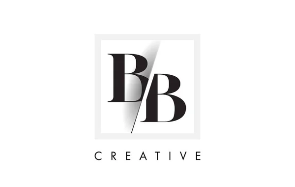 Serif Brief Logo Design Met Creatieve Doorsneden Snede — Stockvector