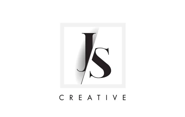 Serif Lettre Logo Design Avec Créatif Recoupé Coupe — Image vectorielle