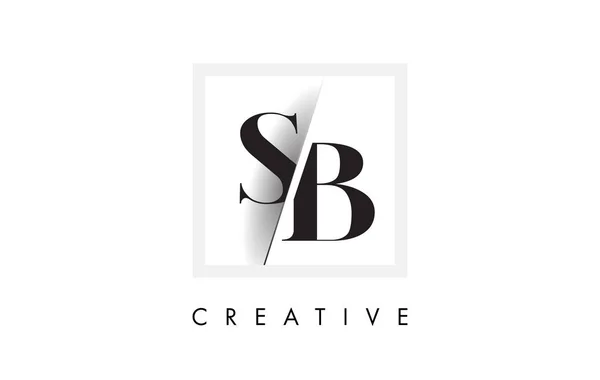 Serif Letter Logo Design Creative Intersected Cut — Stock Vector