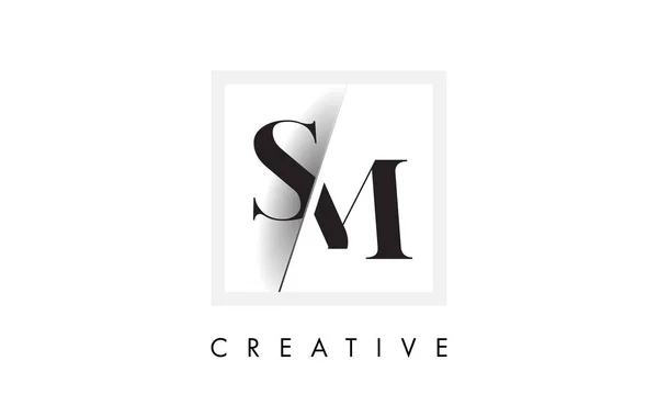 Serifenbuchstabe Logo Design Mit Kreativem Schnittschnitt — Stockvektor