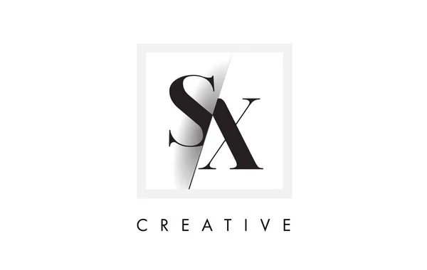 Serif Lettre Logo Design Avec Créatif Recoupé Coupe — Image vectorielle