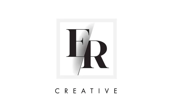 Serif Lettre Logo Design Avec Coupe Créative Recoupée — Image vectorielle