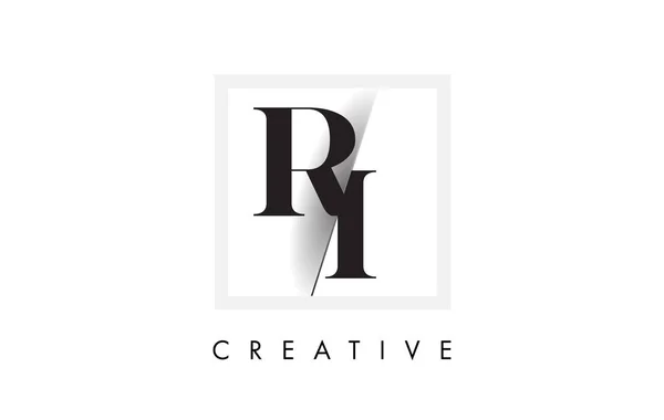Serif Carta Logo Design Com Corte Interseccionado Criativo —  Vetores de Stock