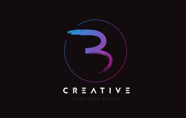 Creative Colorful B Brush Letter Logo Design. Artistic Handwritten Letters Logo Concept.