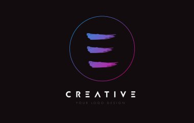 Creative Colorful E Brush Letter Logo Design. Artistic Handwritten Letters Logo Concept.