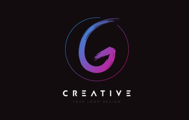 Creative Colorful G Brush Letter Logo Design. Artistic Handwritten Letters Logo Concept.