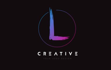 Creative Colorful L Brush Letter Logo Design. Artistic Handwritten Letters Logo Concept.