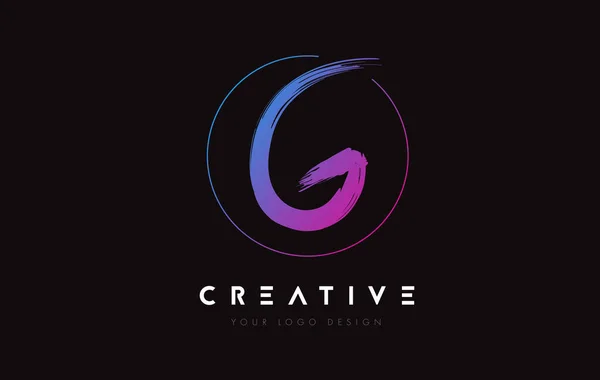 Creative Colorful Brush Letter Design Концепция Логотипа Художественных Рукописных Писем — стоковый вектор