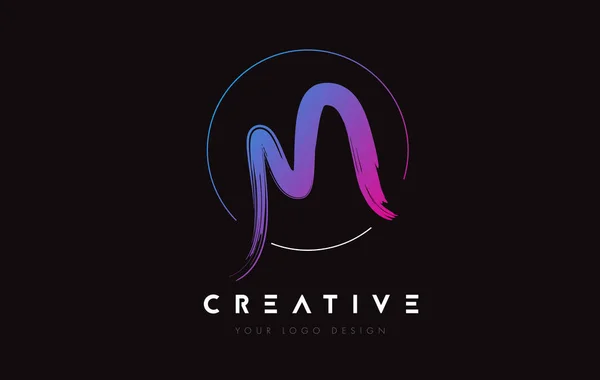 Creative Colorful Brush Letter Logo Design Artistic Handwritten Letters Logo — Vector de stock