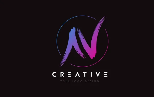 Creative Colorful Brush Letter Logo Design Artistic Handwritten Letters Logo — Vector de stock