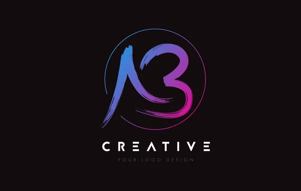 Creative Colorful Brush Letter Logo Design Artistic Handwritten Letters Logo — Image vectorielle
