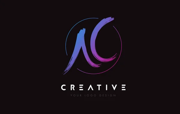 Creative Colorful Brush Letter Logo Design Artistic Handwritten Letters Logo — Archivo Imágenes Vectoriales