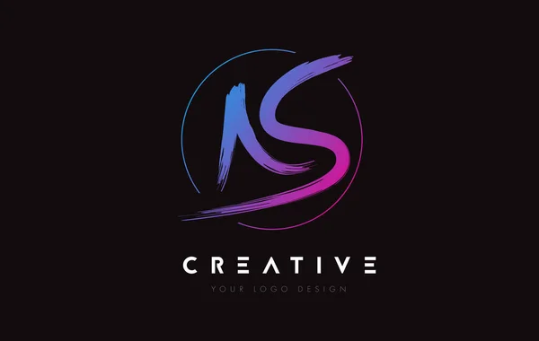 Creative Colorful Brush Letter Logo Design Artistic Handwritten Letters Logo — Wektor stockowy