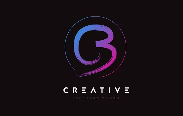 Creative Colorful Brush Letter Logo Design Artistic Handwritten Letters Logo — Vetor de Stock