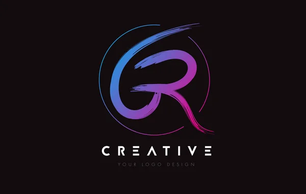 Creative Colorful Brush Letter Logo Design Artistic Handwritten Letters Logo — Image vectorielle