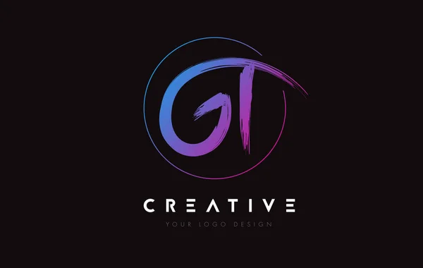 Creative Colorful Brush Letter Logo Design Artistic Handwritten Letters Logo — Stockový vektor