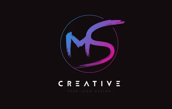 Creative Colorful Brush Letter Logo Design Artistic Handwritten Letters Logo — Stockový vektor