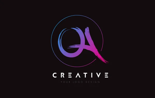 Creative Colorful Brush Letter Logo Design Artistic Handwritten Letters Logo — Image vectorielle