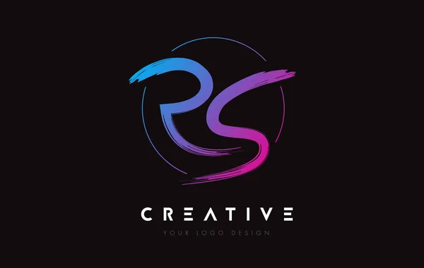 Creative Colorful Brush Letter Logo Design Artistic Handwritten Letters Logo — Vetor de Stock