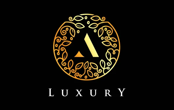 Golden Letter Logo Luxury Beauty Cosmetics Logo — Vetor de Stock