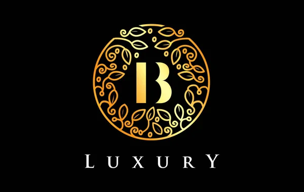 Golden Letter Logo Luxury Beauty Cosmetics Logo — Archivo Imágenes Vectoriales