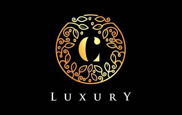 Golden Letter Logo Luxury Beauty Cosmetics Logo —  Vetores de Stock