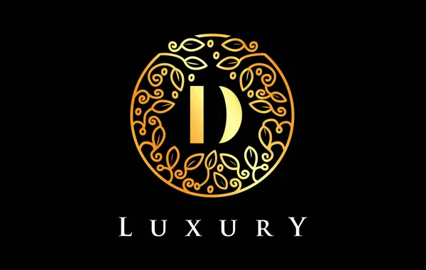 Golden Letter Logo Luxury Beauty Cosmetics Logo — 图库矢量图片