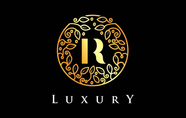 Golden Letter Logo Luxury Beauty Cosmetics Logo — Archivo Imágenes Vectoriales