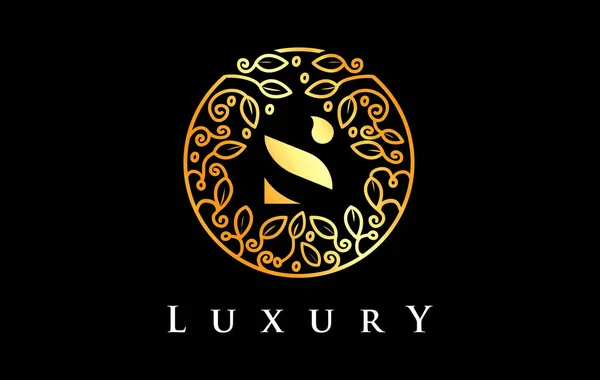 Golden Letter Logo Luxury Beauty Cosmetics Logo — 图库矢量图片