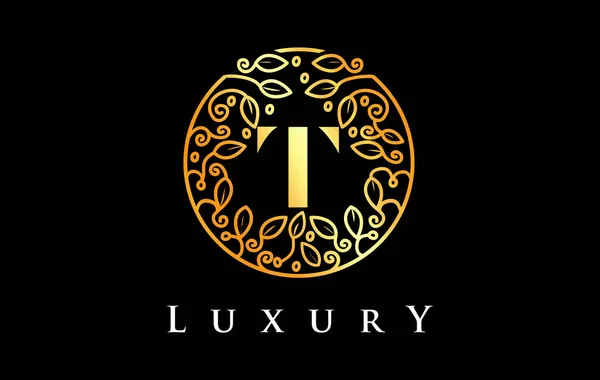 Golden Letter Logo Luxury Beauty Cosmetics Logo — 图库矢量图片