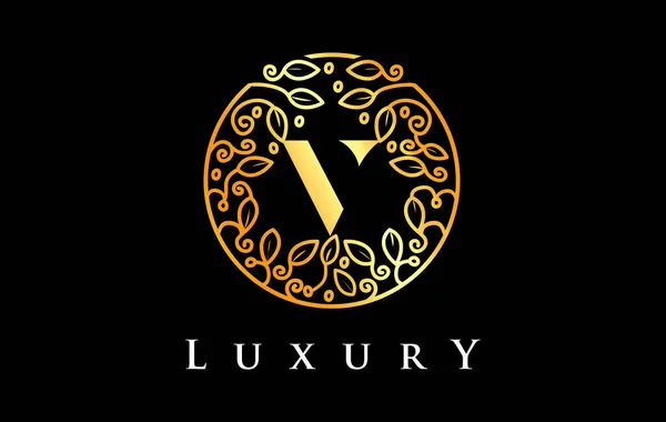 Golden Letter Logo Luxury Beauty Cosmetics Logo — Stock Vector